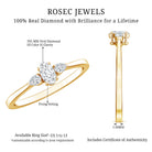 Real Diamond 3 Stone Promise Ring for Valentines Natural - ( HI-SI ) - Rosec Jewels