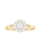 Certified Real Diamond Cluster Ring with Halo Natural - ( HI-SI ) - Rosec Jewels