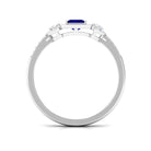 Real Blue Sapphire Princess Cut Blue Sapphire Engagement Ring with Diamond AAA - Rosec Jewels