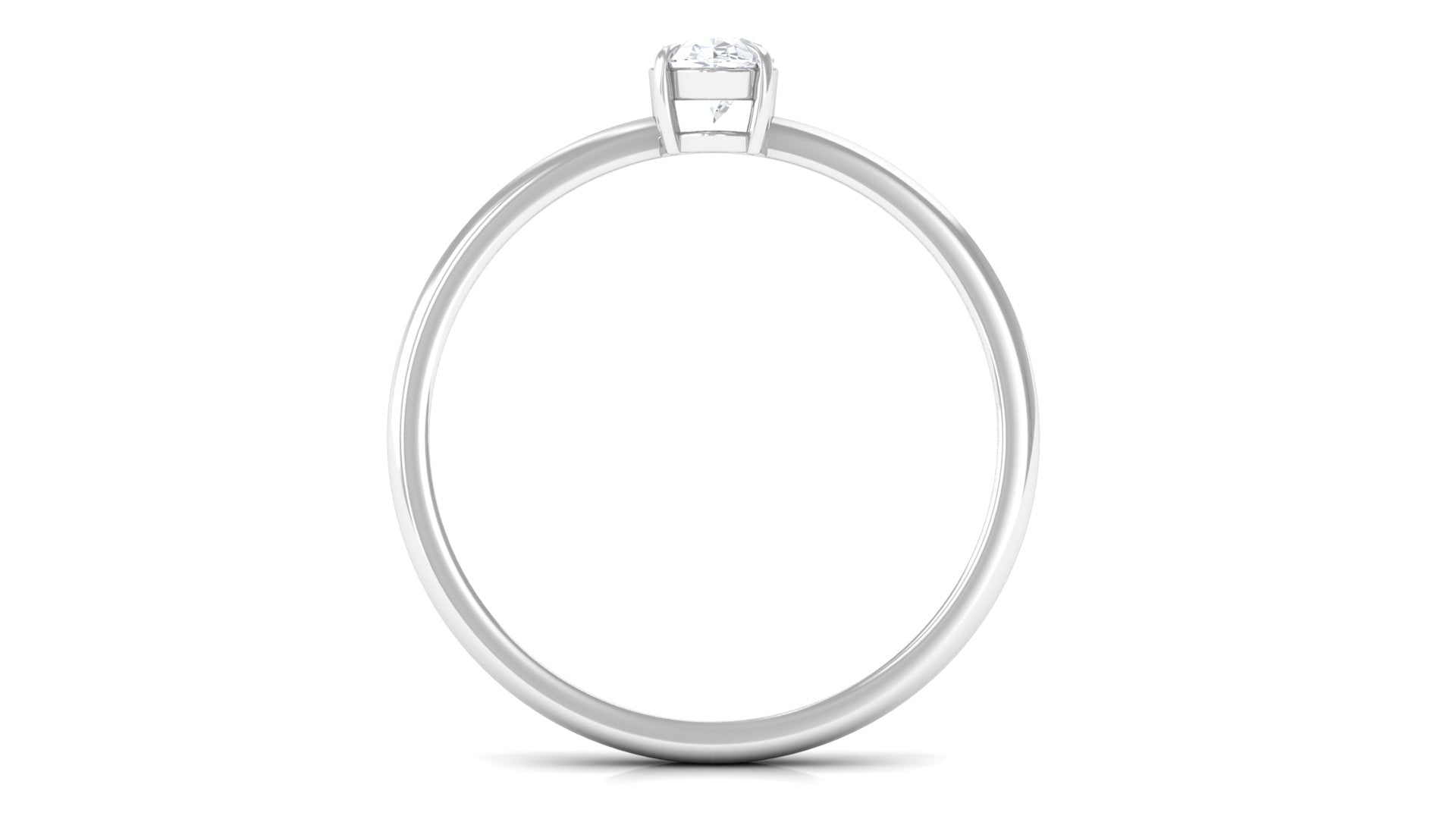 Rosec Jewels-Natural Oval Diamond Solitaire Promise Ring with Certificate