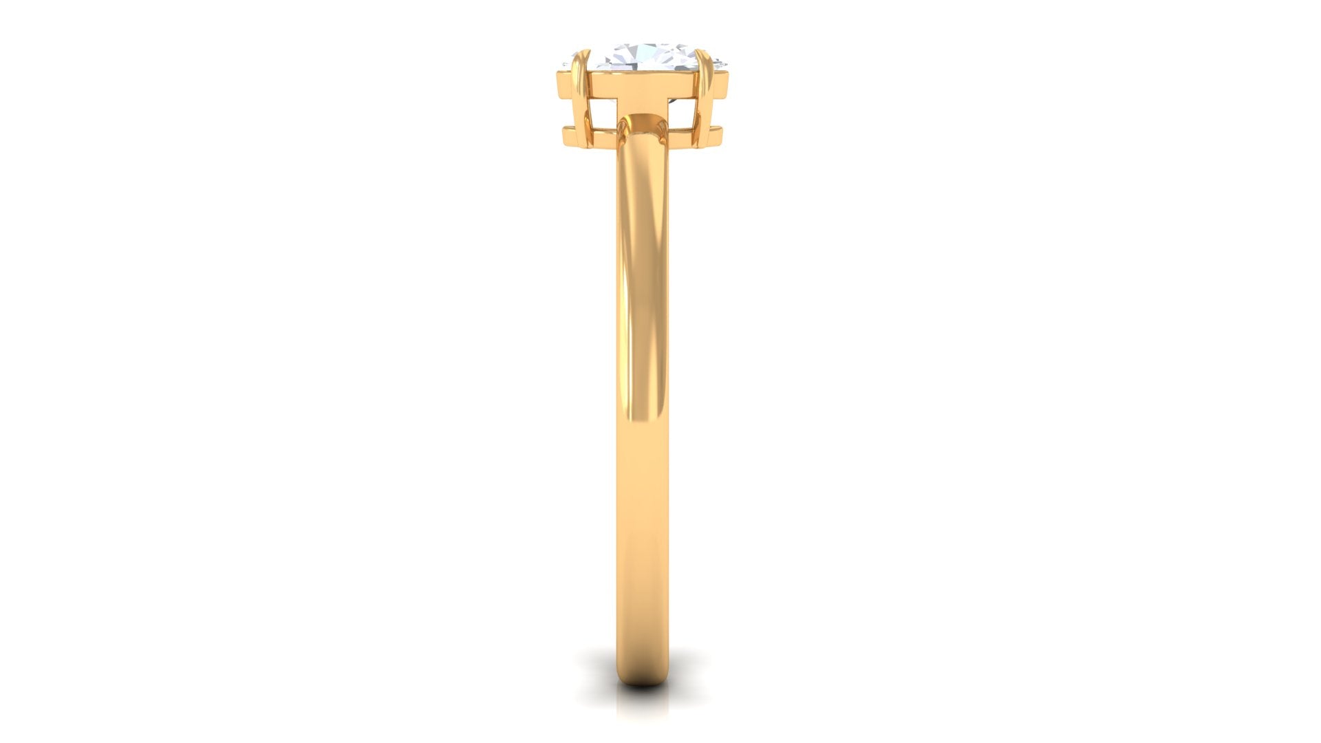 Rosec Jewels-Natural Oval Diamond Solitaire Promise Ring with Certificate