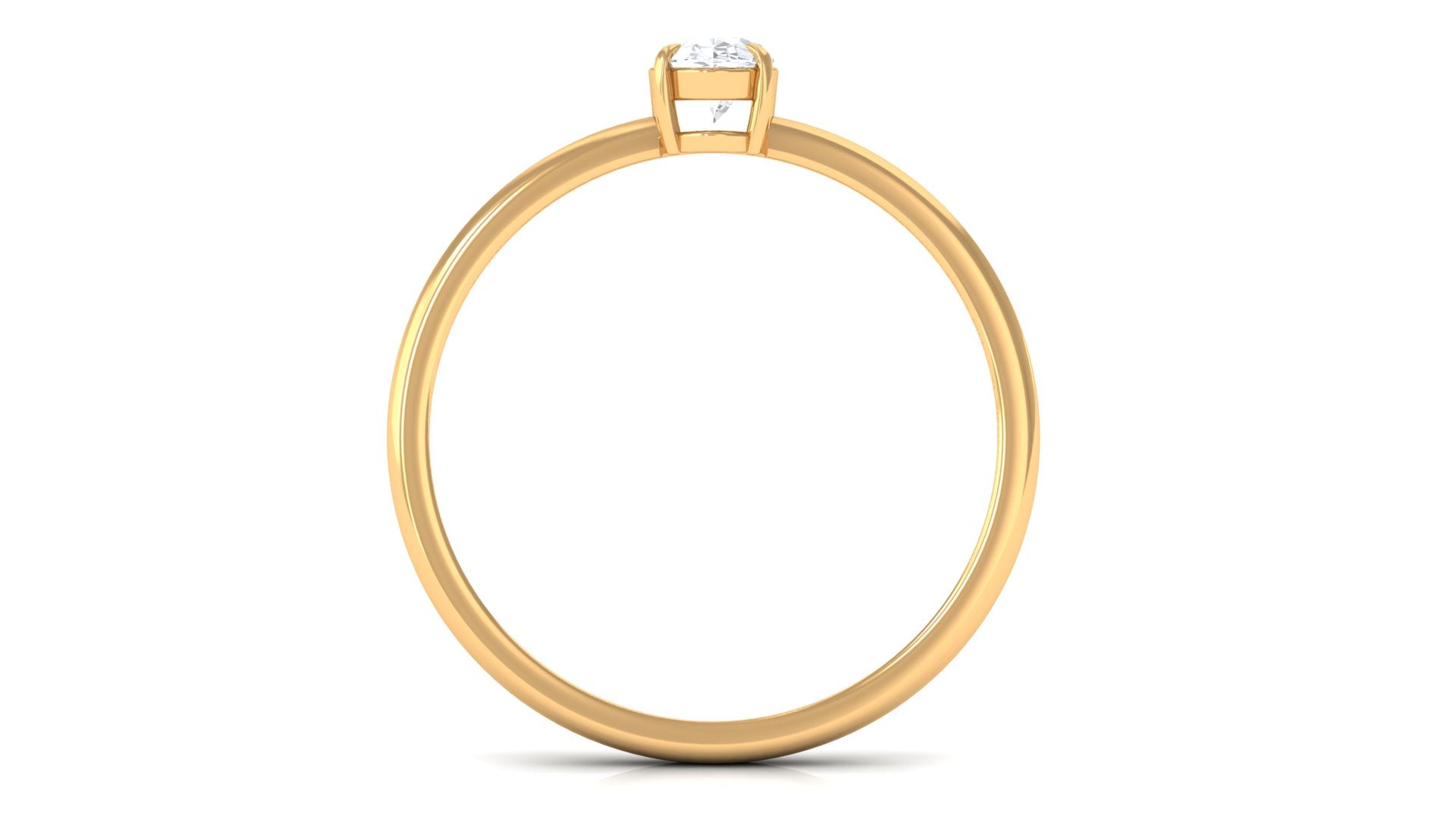 Rosec Jewels-Natural Oval Diamond Solitaire Promise Ring with Certificate