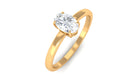 Rosec Jewels-Natural Oval Diamond Solitaire Promise Ring with Certificate