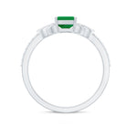 Rosec Jewels-Natural 5X7mm Emerald Cut Emerald Diamond Engagement Ring with Celtic Knot
