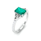 1.25 CT Octagon shape Emerald Celtic Engagement Ring with Diamond Emerald - ( AAA ) - Quality - Rosec Jewels