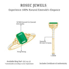 Rosec Jewels-Natural 5X7mm Emerald Cut Emerald Diamond Engagement Ring with Celtic Knot