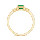 Rosec Jewels-Natural 5X7mm Emerald Cut Emerald Diamond Engagement Ring with Celtic Knot