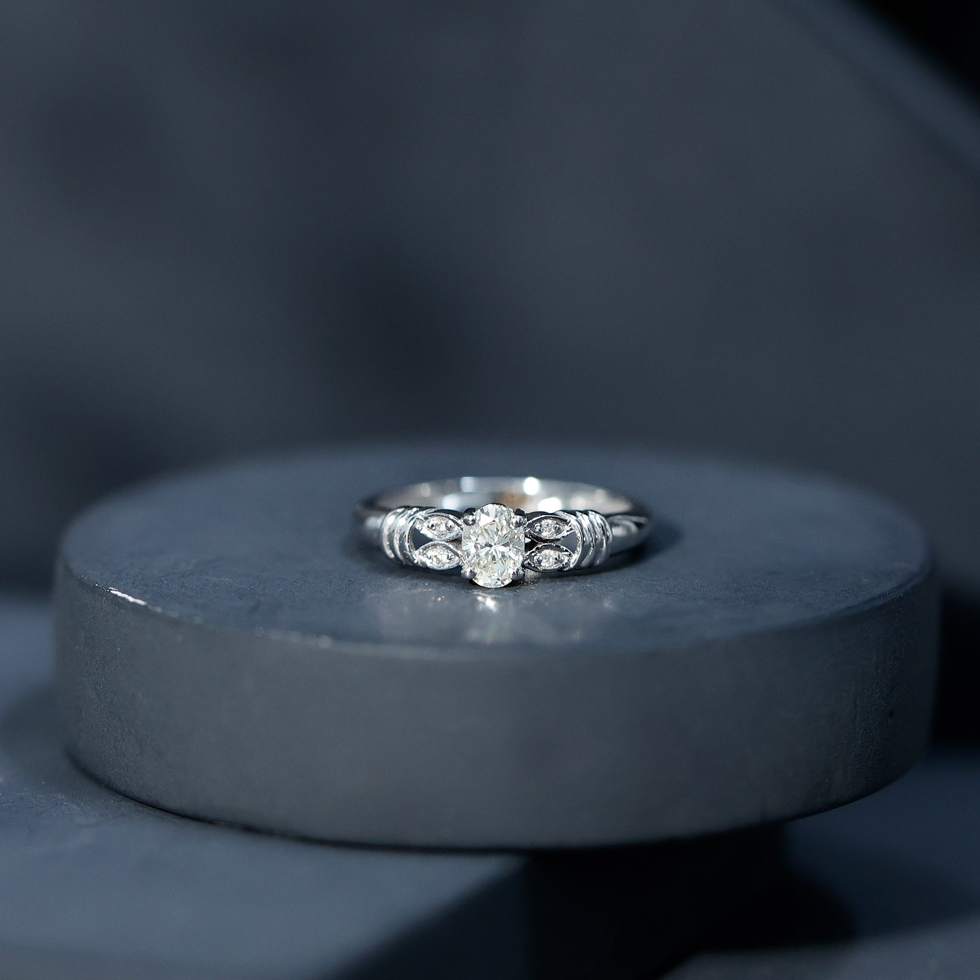 Rosec Jewels-Natural Oval Cut Diamond Solitaire Engagement Ring