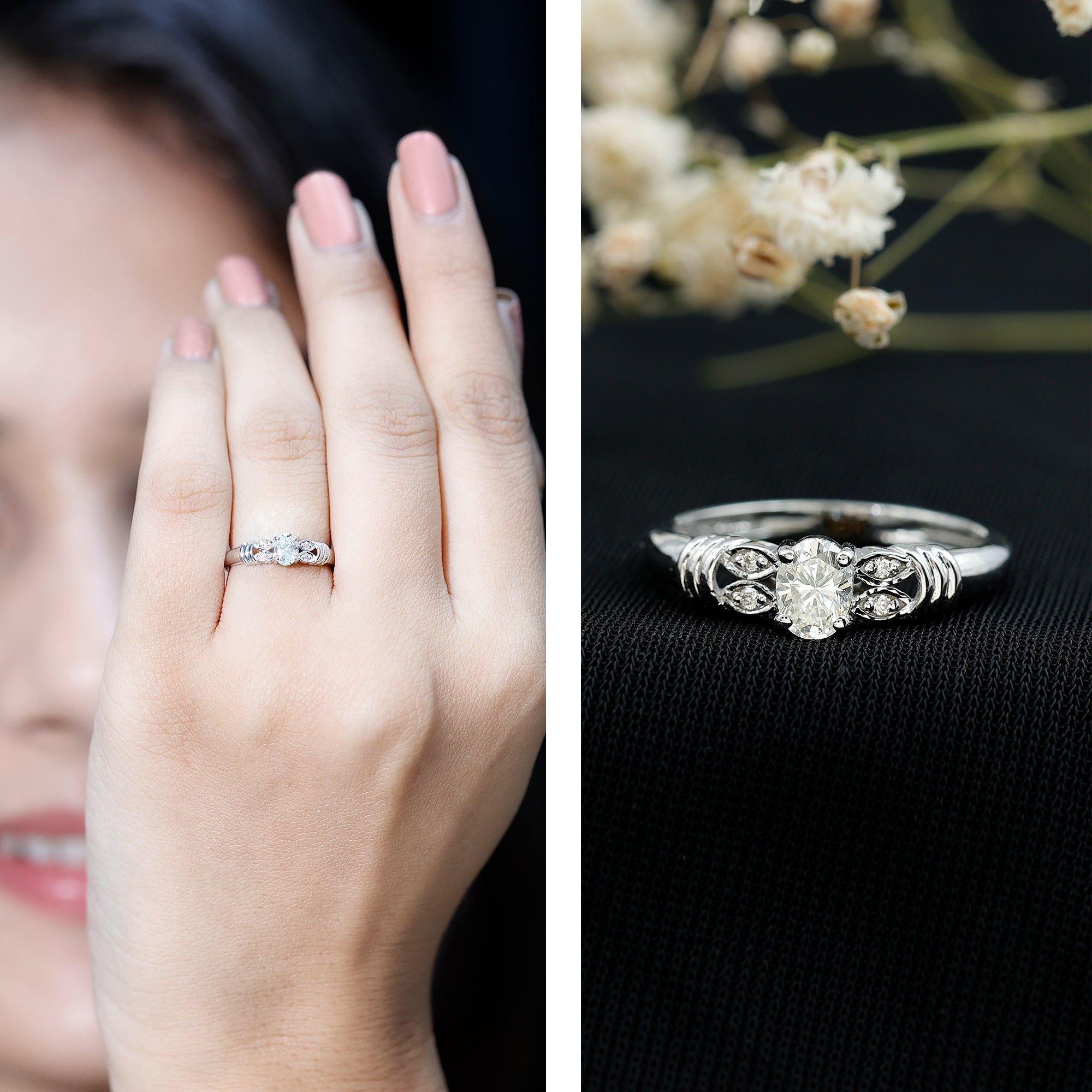 Rosec Jewels-Natural Oval Cut Diamond Solitaire Engagement Ring