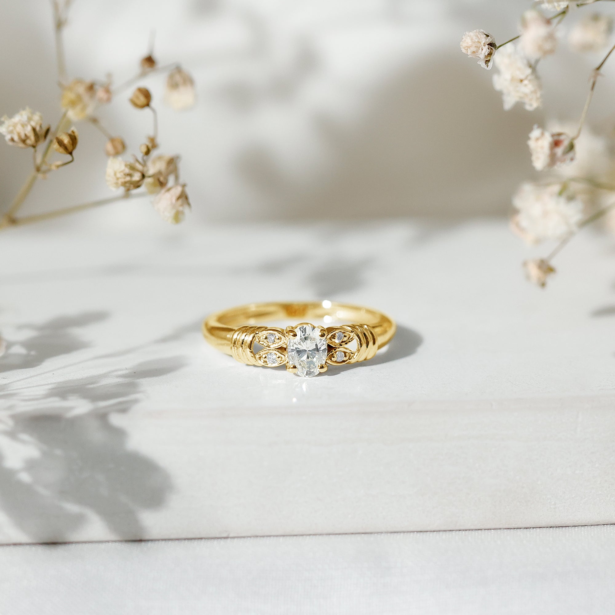 Rosec Jewels-Natural Oval Cut Diamond Solitaire Engagement Ring