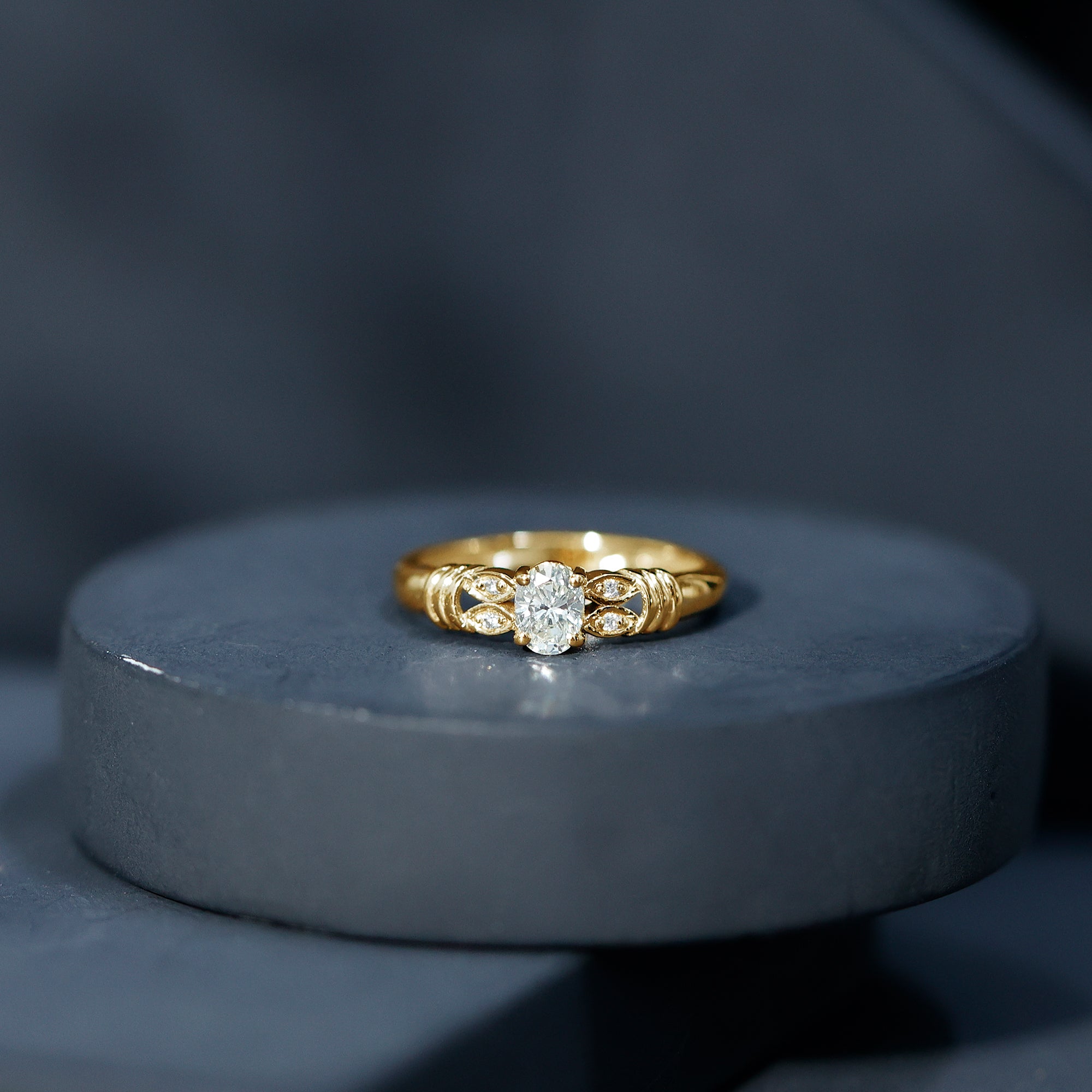 Rosec Jewels-Natural Oval Cut Diamond Solitaire Engagement Ring
