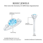 Bezel Set Aquamarine and Diamond East West Engagement Ring AAA - Rosec Jewels
