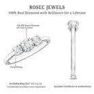 Rosec Jewels-Natural Diamond 3 Stone Engagement Ring with Certificate