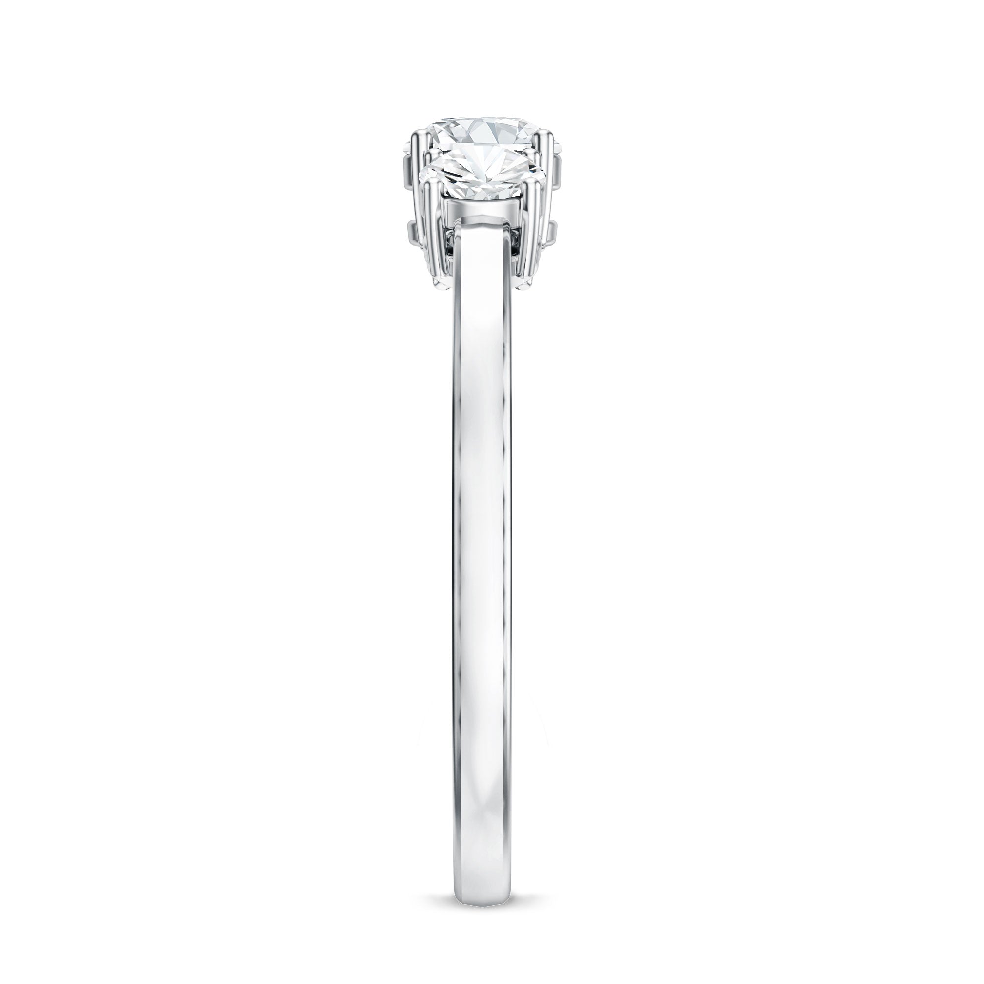 Rosec Jewels-Natural Diamond 3 Stone Engagement Ring with Certificate