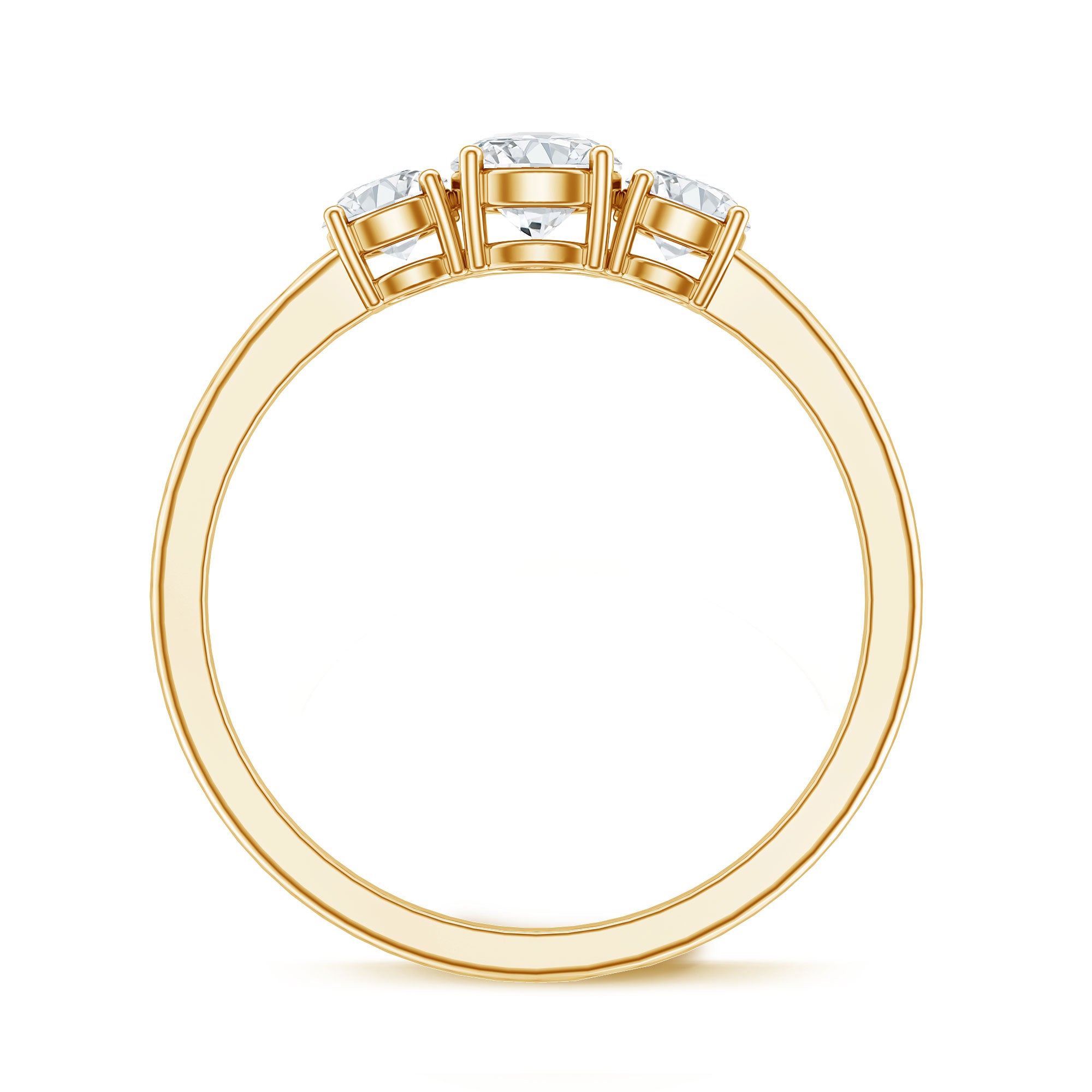 Rosec Jewels-Natural Diamond 3 Stone Engagement Ring with Certificate