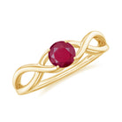 Rosec Jewels-Natural 0.6 Carat Ruby Promise Ring with Crossover Shank