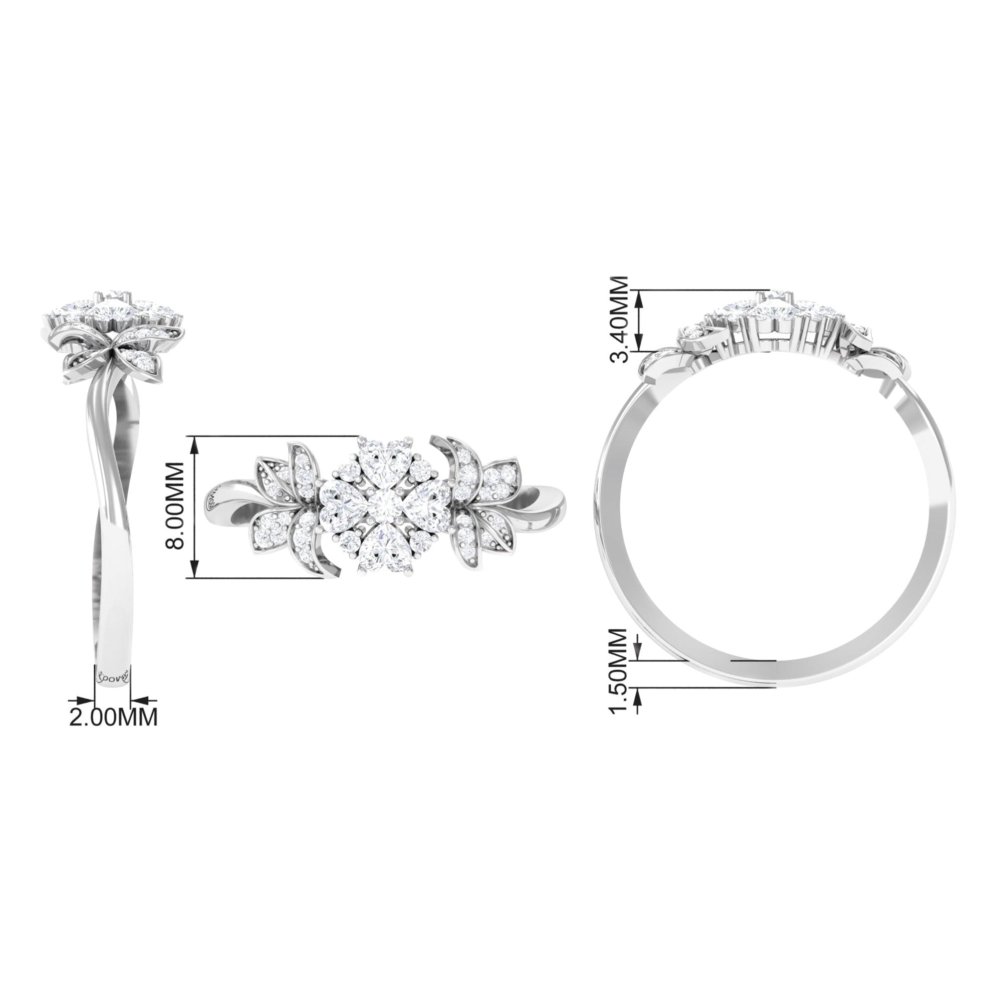 Rosec Jewels-Nature Inspired Diamond Engagement Ring for Women