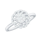 Certified Natural Diamond Flower Engagement Ring in Illusion Set Natural - ( HI-SI ) - Rosec Jewels