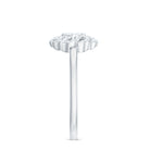 Certified Natural Diamond Flower Engagement Ring in Illusion Set Natural - ( HI-SI ) - Rosec Jewels