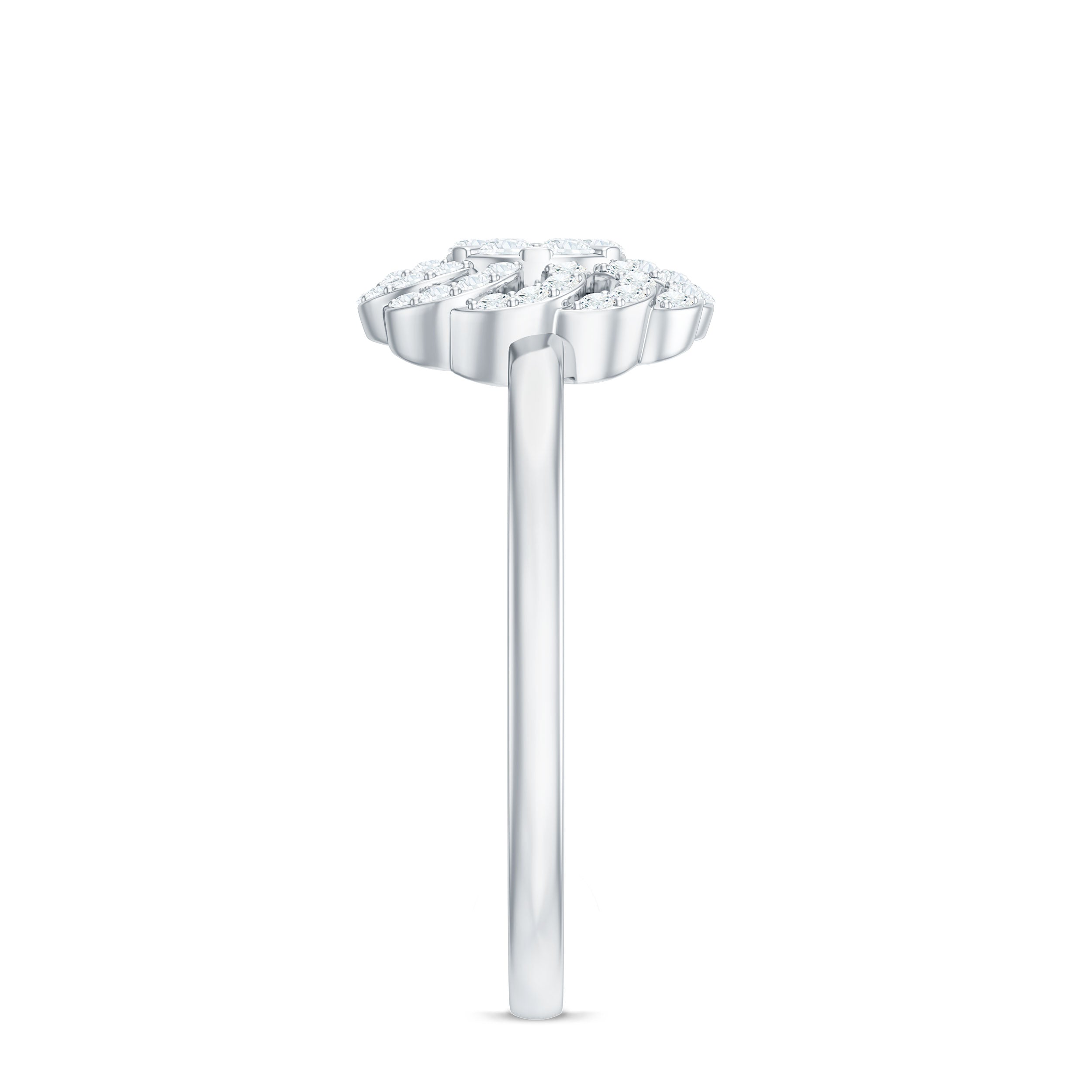 Certified Natural Diamond Flower Engagement Ring in Illusion Set Natural - ( HI-SI ) - Rosec Jewels