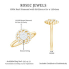 Certified Natural Diamond Flower Engagement Ring in Illusion Set Natural - ( HI-SI ) - Rosec Jewels