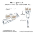 Rosec Jewels-Cultured Freshwater Pearl Toi Et Moi Engagement Ring with Diamond