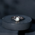 Cultured 2.2 Carat Freshwater Pearl Engagement Ring with Bypass Shank AAA - Rosec Jewels