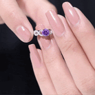 Rosec Jewels-Natural Amethyst Engagement Ring with Diamond Infinity Knot