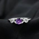 Rosec Jewels-Natural Amethyst Engagement Ring with Diamond Infinity Knot
