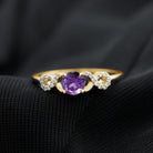 Rosec Jewels-Natural Amethyst Engagement Ring with Diamond Infinity Knot