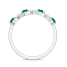 Natural Emerald Diamond Half Eternity Anniversary Band with Certificate AAA - Rosec Jewels