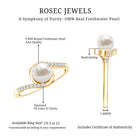 Rosec Jewels-Freshwater Pearl Solitaire Bypass Engagement Ring with Diamond Accent
