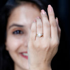 Rosec Jewels-Genuine 7.4 Carat Freshwater Pearl Engagement Ring with Diamond Crossover Shank
