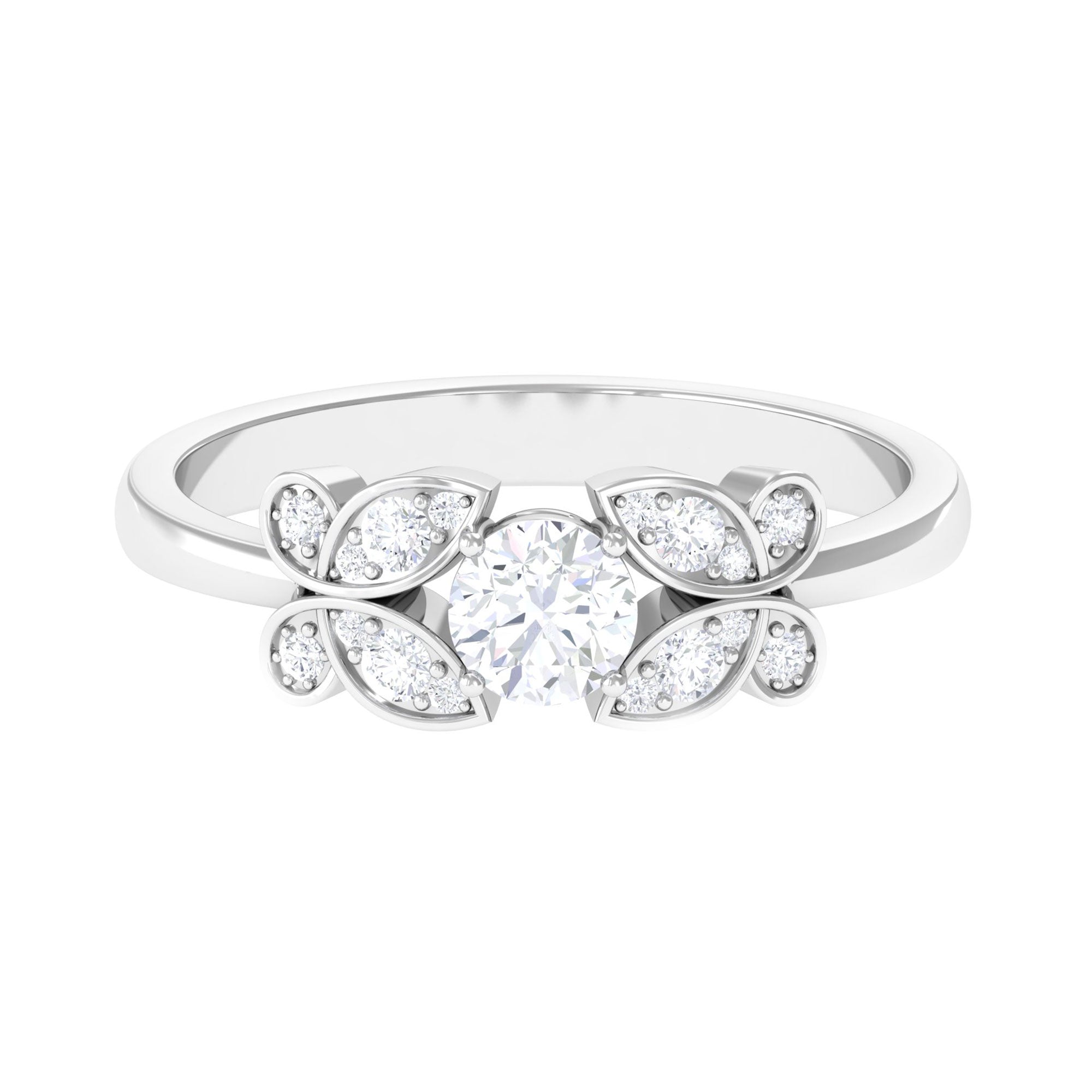 Rosec Jewels-Round Cut Diamond Nature Engagement Ring