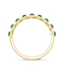 Genuine Green Emerald Braided Half Eternity Band AAA - Rosec Jewels