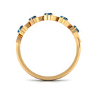 Baguette London Blue Topaz and Diamond Designer Eternity Band AAA - Rosec Jewels