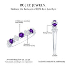 Rosec Jewels-Real Amethyst Half Eternity Ring with Diamond for Women