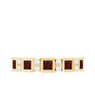 Certified Natural Garnet Diamond Half Eternity Anniversary Ring AAA - Rosec Jewels