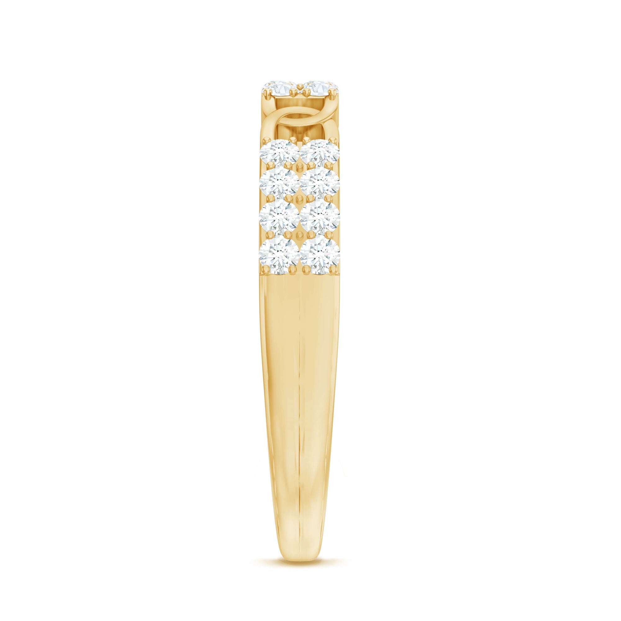 Certified Natural Diamond Interlock Half Eternity Band Ring Natural - ( HI-SI ) - Rosec Jewels