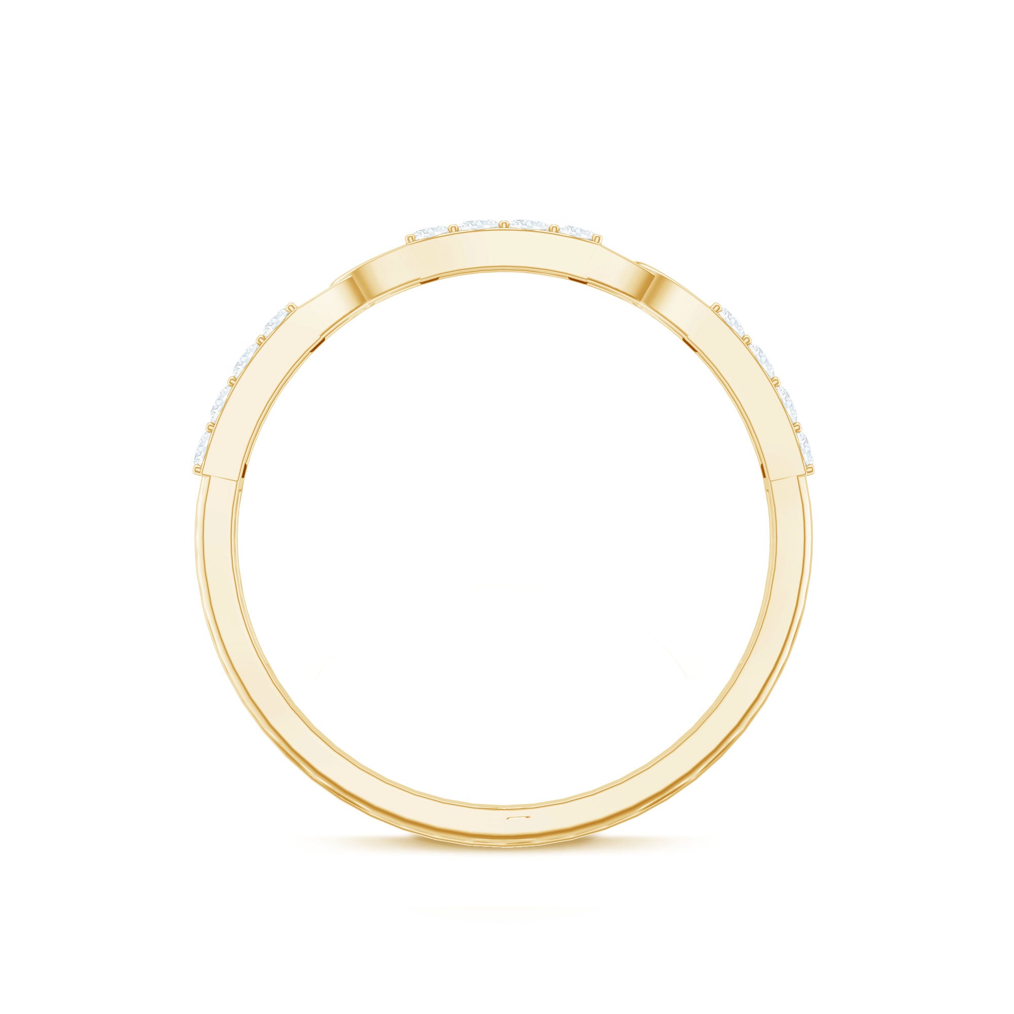 Certified Natural Diamond Interlock Half Eternity Band Ring Natural - ( HI-SI ) - Rosec Jewels