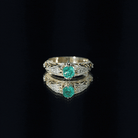 Rosec Jewels-Natural Emerald Diamond Antique Looking Engagement Ring