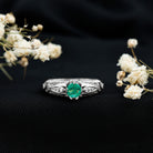 Rosec Jewels-Natural Emerald Diamond Antique Looking Engagement Ring