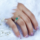 Rosec Jewels-Natural Emerald Diamond Antique Looking Engagement Ring