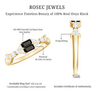 Rosec Jewels-Genuine Black Onyx and Diamond Half Eternity Wedding Band