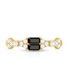 Rosec Jewels-Genuine Black Onyx and Diamond Half Eternity Wedding Band