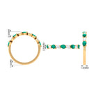 Rosec Jewels-Natural Pear Shape Emerald Half Eternity Ring in East West Style