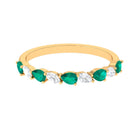 Rosec Jewels-Natural Pear Shape Emerald Half Eternity Ring in East West Style