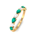 Rosec Jewels-Natural Pear Shape Emerald Half Eternity Ring in East West Style