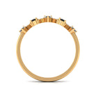 Rosec Jewels-Pear Black Onyx Half Eternity Band Ring with Diamond
