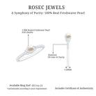 Cultured 2 Carat Freshwater Pearl Diamond Promise Ring with Celtic Knot AAA - Rosec Jewels